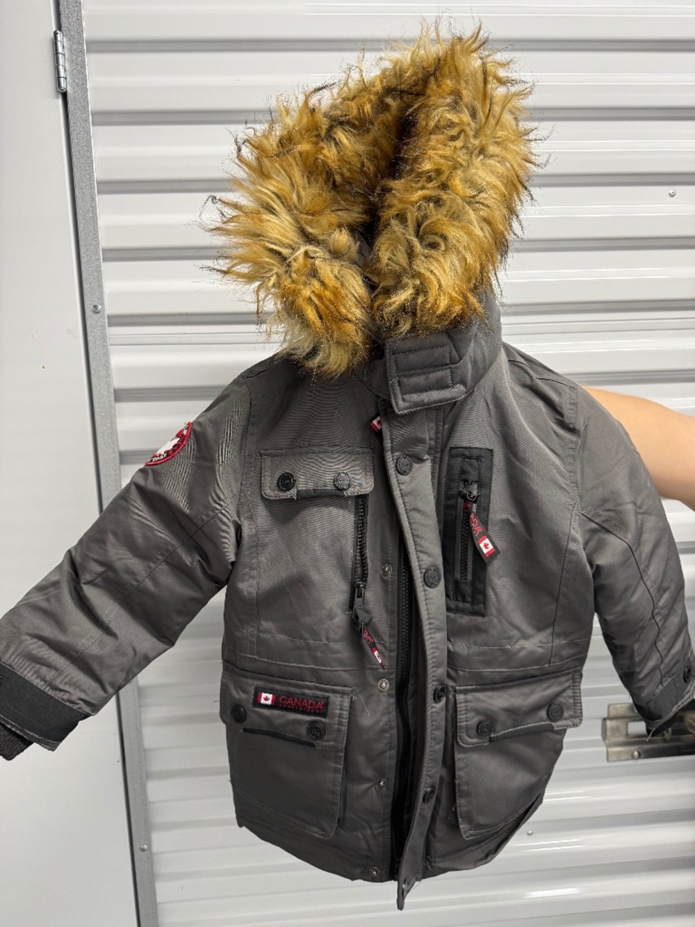 Canada Weather Gear Kids Winter Parka Fur Hood Gray Size 5/6